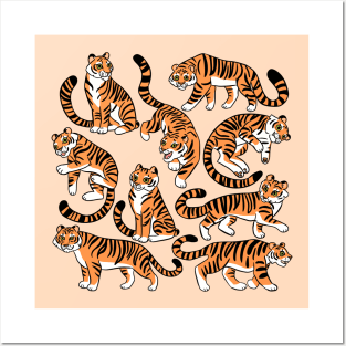 Cute tigers illustration Posters and Art